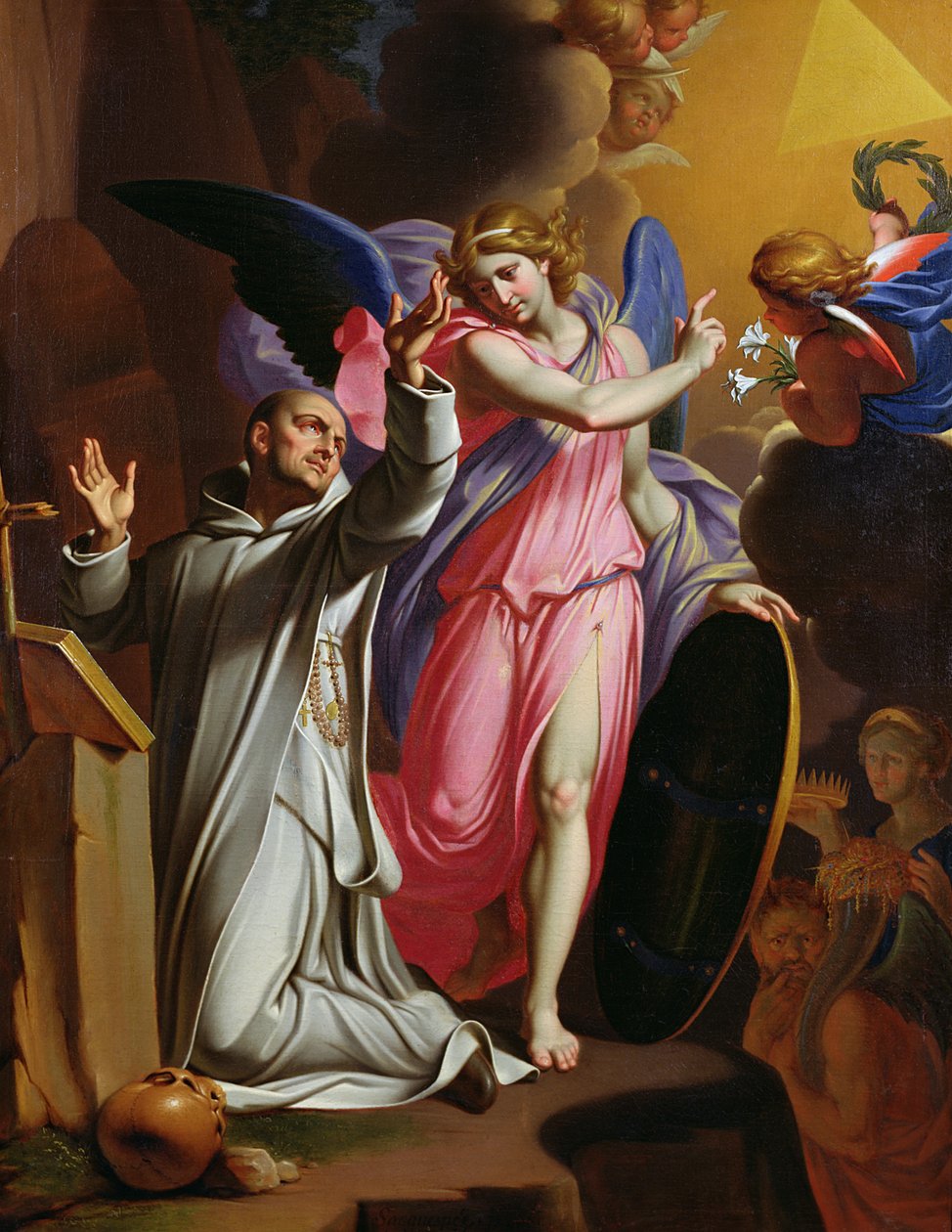 St. Bruno at Prayer, 1671  by Adrien Sacquespee