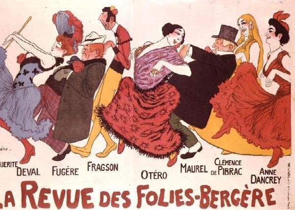 La Revue des Folies-Bergere (renkli taş) by Adrien Barrere