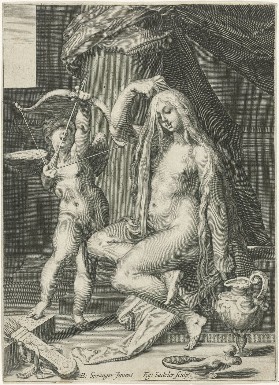 Venüs saçını tarar by Egidius  Sadeler (II)
