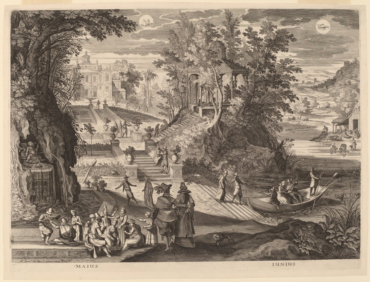 Mayıs ve Haziran by Aegidius Sadeler II after Paul Bril