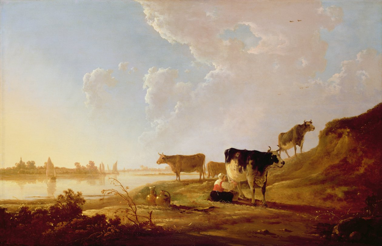Bir Nehri yakınında inekler by Aelbert Cuyp