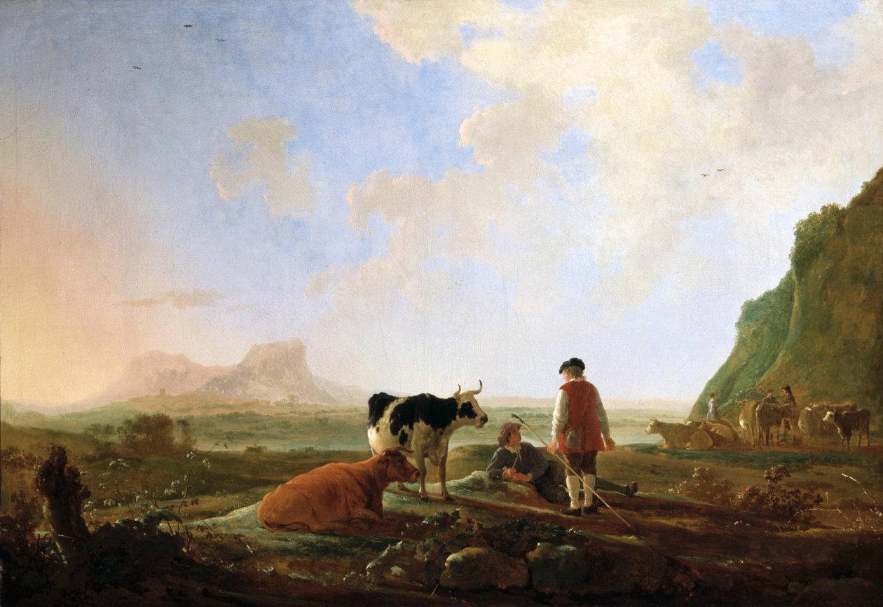 inekler ile çobanlar by Aelbert Cuyp