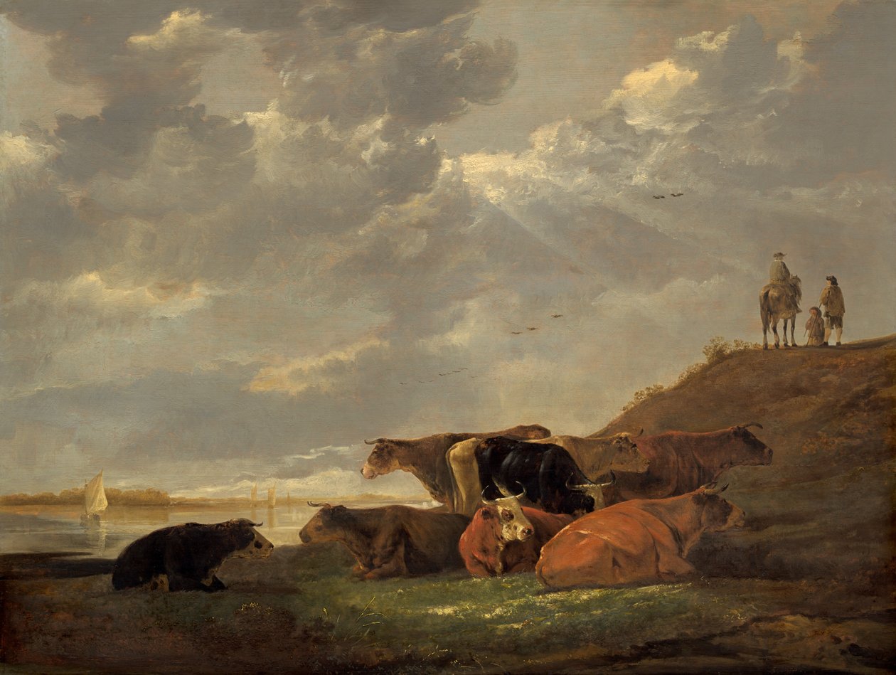 İnekler ile Nehir Manzarası by Aelbert Cuyp