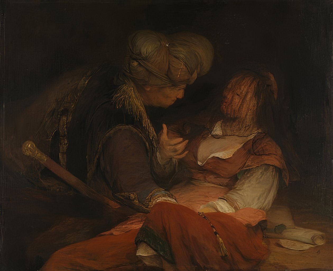 Yahuda ve Tamar. 1681 civarında by Aernt de Gelder