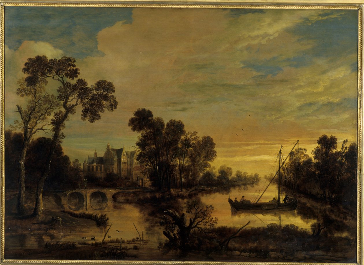 Kanal ile Manzara, 1643 by Aert van der Neer