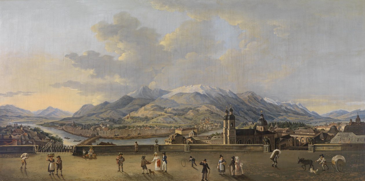 Şehir kulesinden görülen Innsbruck Panoraması by After Friedrich Rehberg