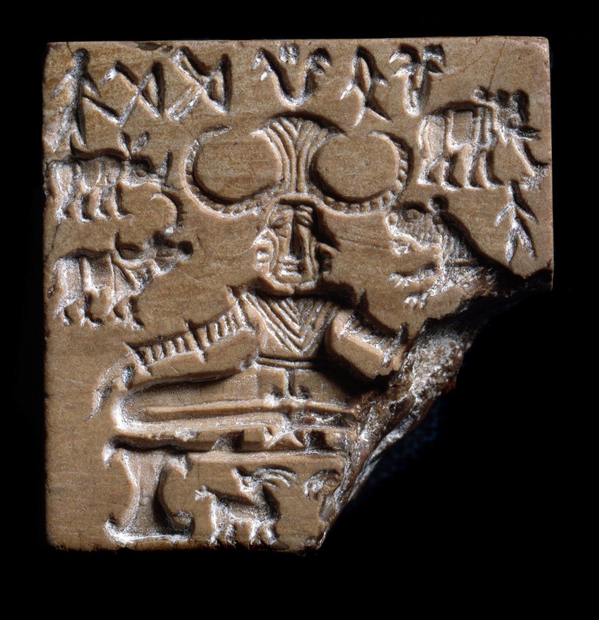 Shiva Pashupati Mührü, Mohenjo-daro, 2350-2000 Otobüs (Statite) by Age Bronze