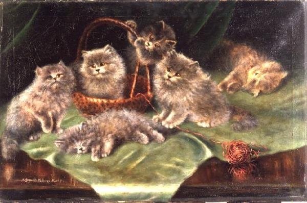 altı yavru kedi by Agnes Augusta Talboys