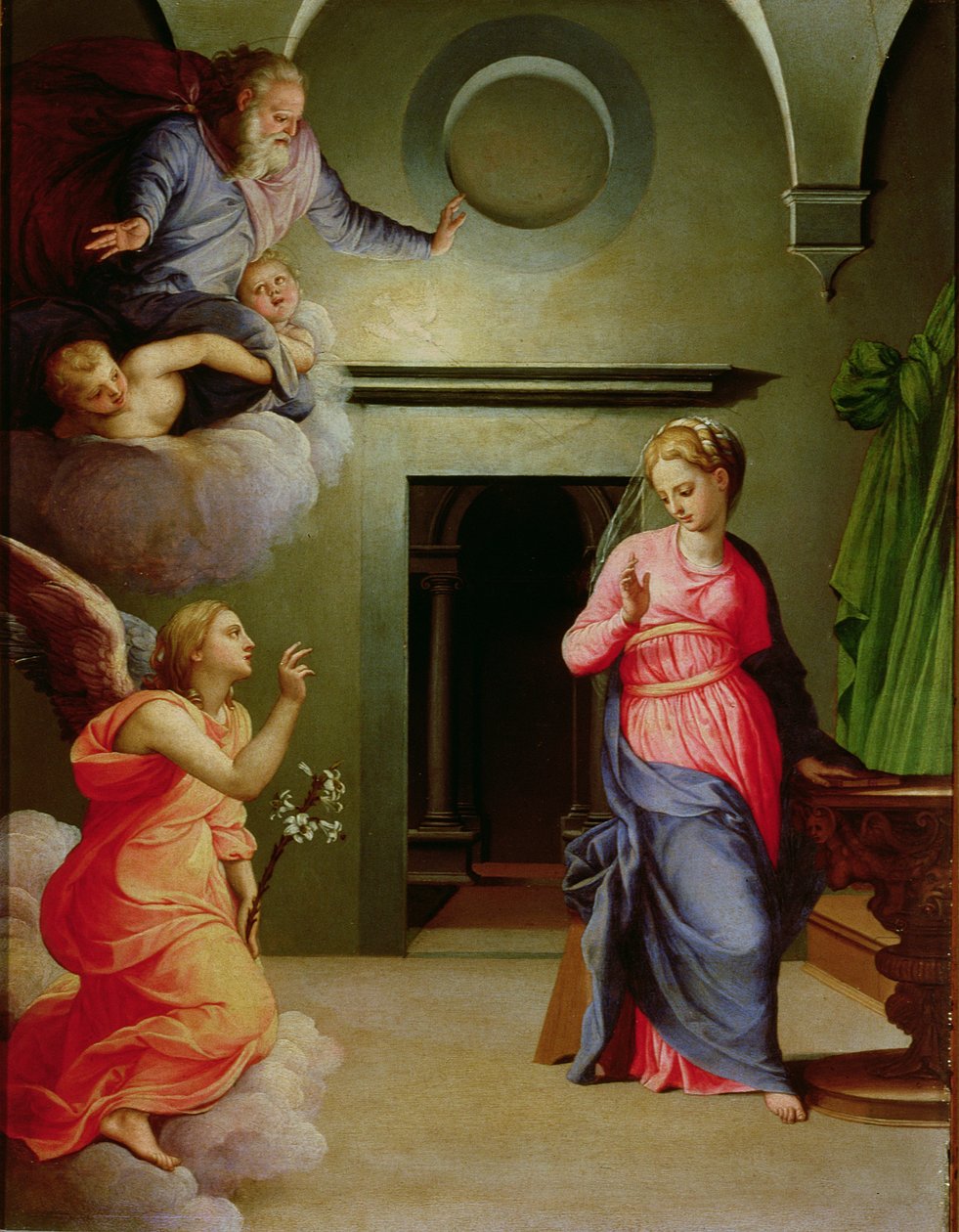 Müjde (panelde tempera) by Agnolo Bronzino