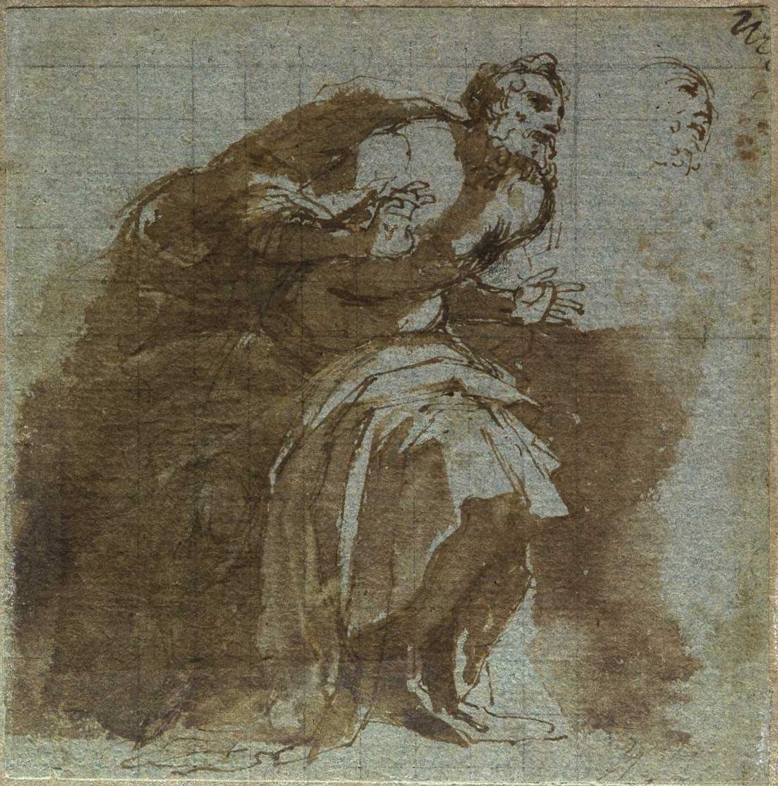 Şaşırmış bunak figürü detayı by Agostino Carracci