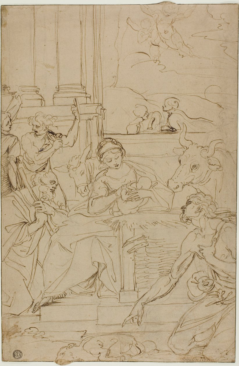 Çobanların hayranlığı by Agostino Carracci
