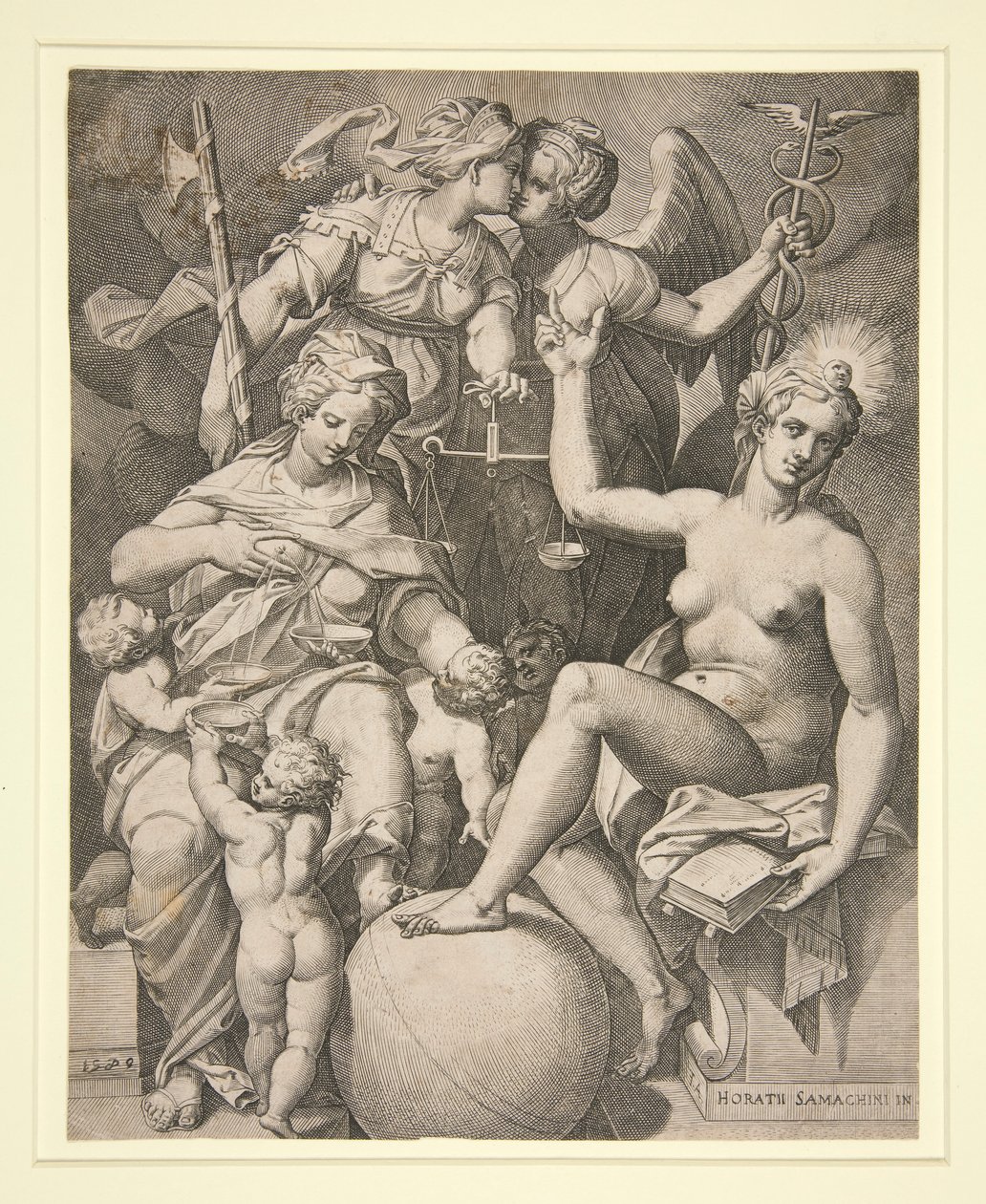 Hayırseverlik, Adalet, Hakikat ve Barış by Agostino Carracci