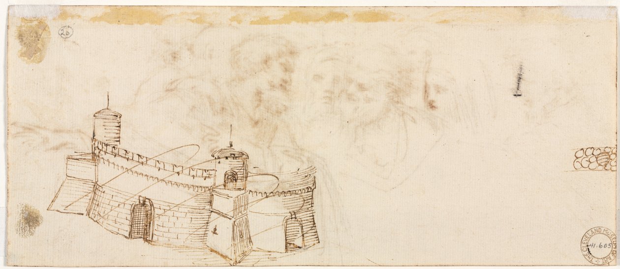 Crenelated Fortress (versi) by Agostino Carracci