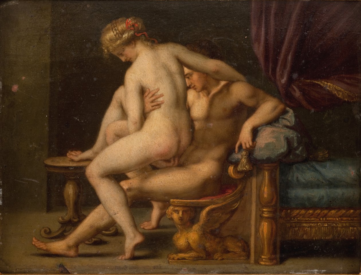 erkek ve kadın ile çıplaklık by Agostino Carracci