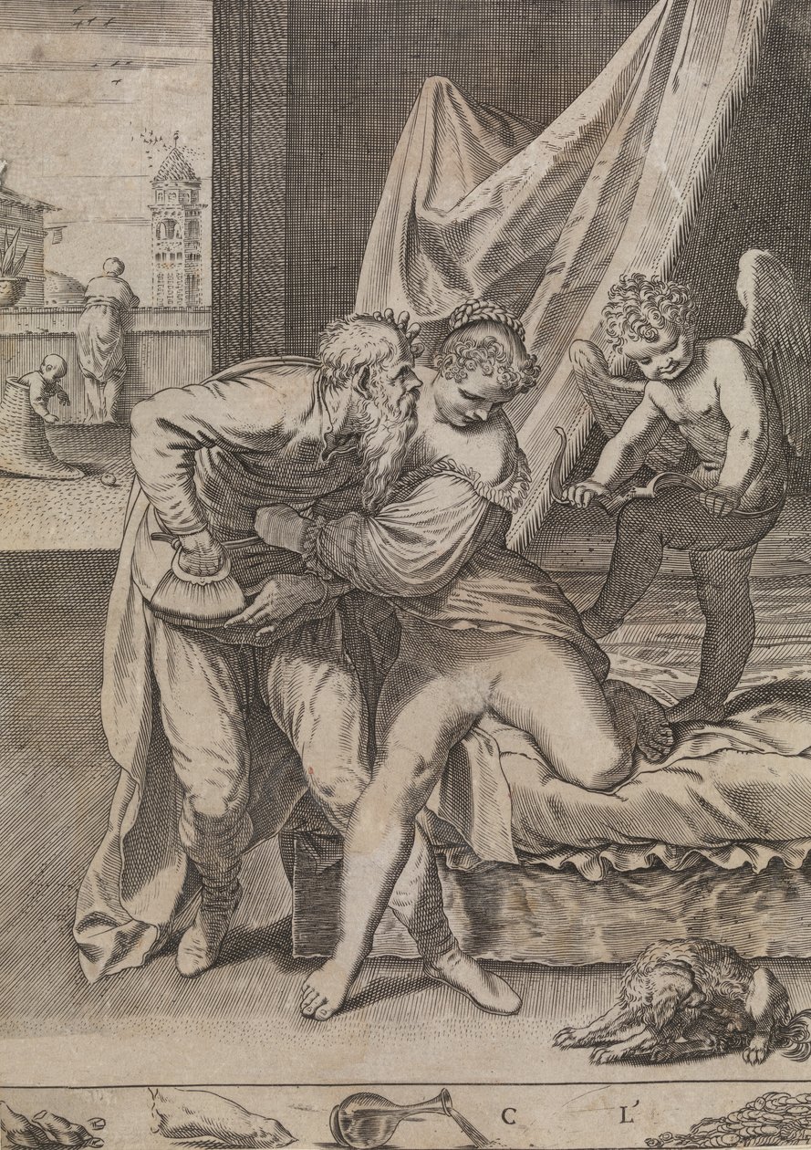 Her şey altın kazanır, ca. 1590-95. by Agostino Carracci