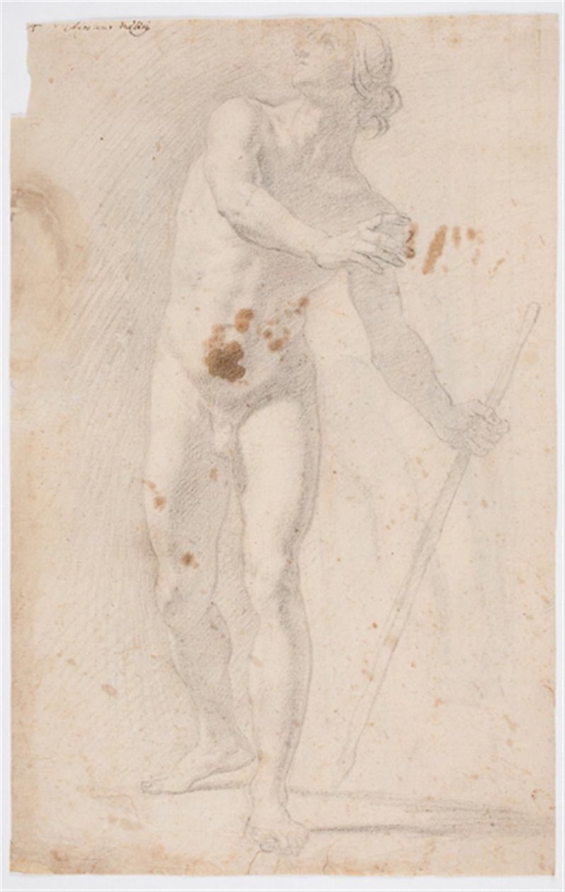 Bir değnek ile duran genç adam by Agostino Melissi