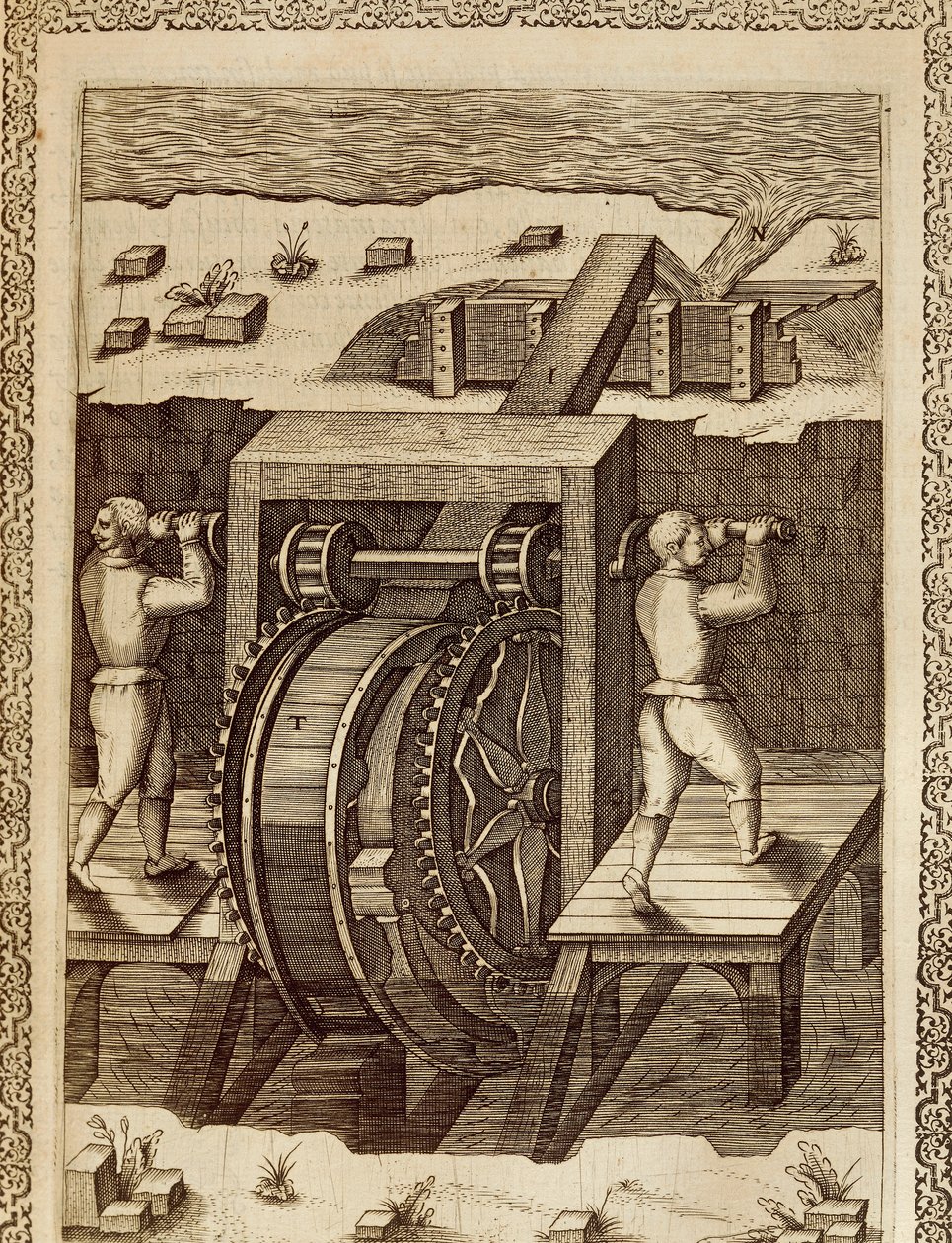 Suyun yer değiştirmesi için makine by Agostino Ramelli