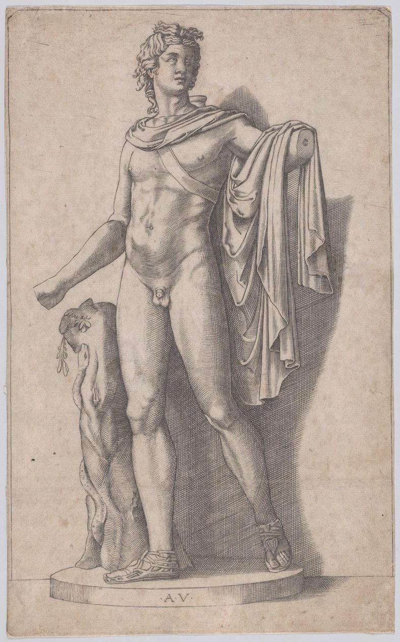 Apollon, yaklaşık 1514-36. by Agostino Veneziano