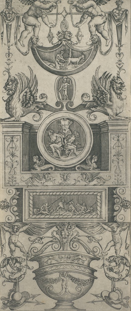 1521 tarihli Süs Panosu. by Agostino Veneziano.