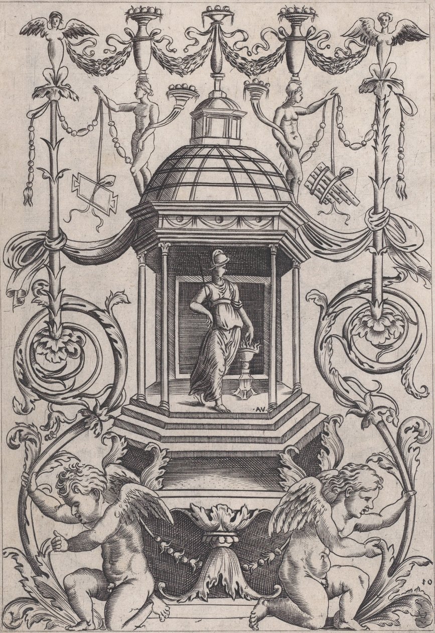 Süs Paneli, ca. 1514-36. by Agostino Veneziano
