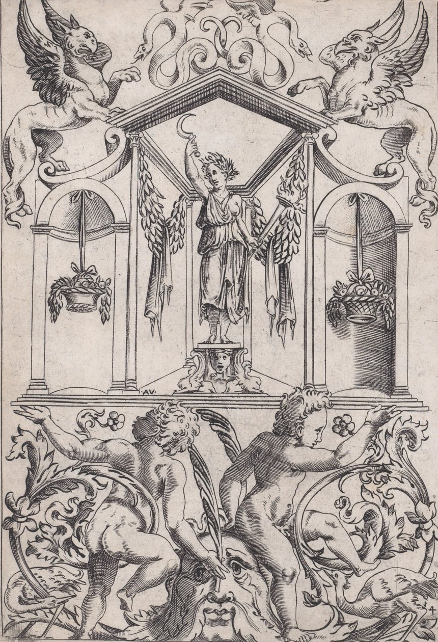 Süs Paneli, ca. 1514-36. by Agostino Veneziano