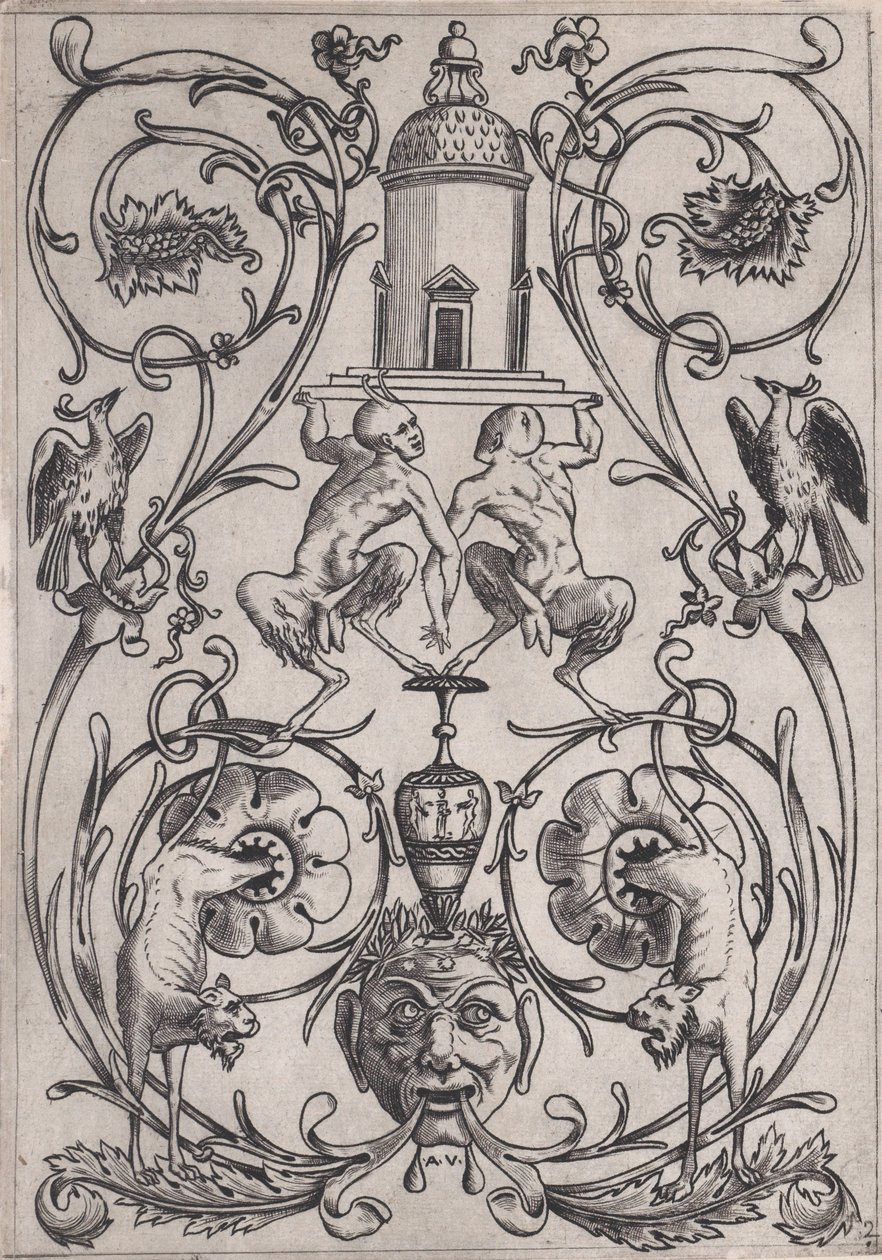 Süs Paneli, ca. 1514-36. by Agostino Veneziano