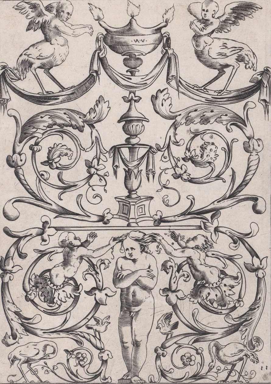 Süs Paneli, ca. 1514-36. by Agostino Veneziano
