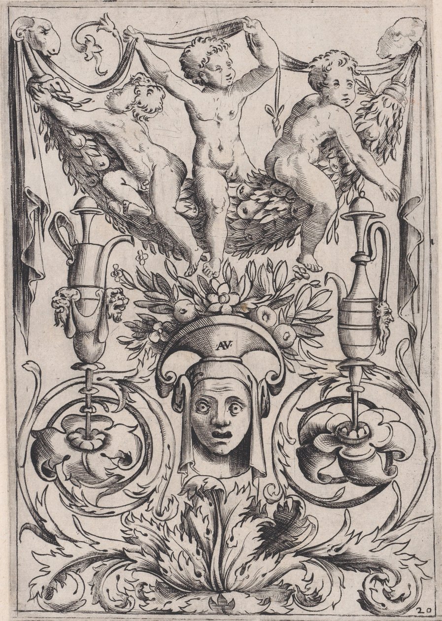 Süs Paneli, ca. 1514-36. by Agostino Veneziano