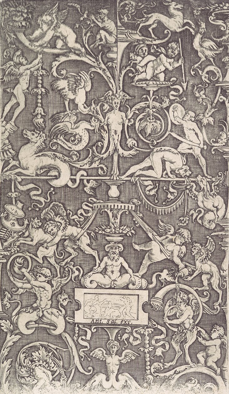 Süs Paneli, ca. 1514-36. by Agostino Veneziano