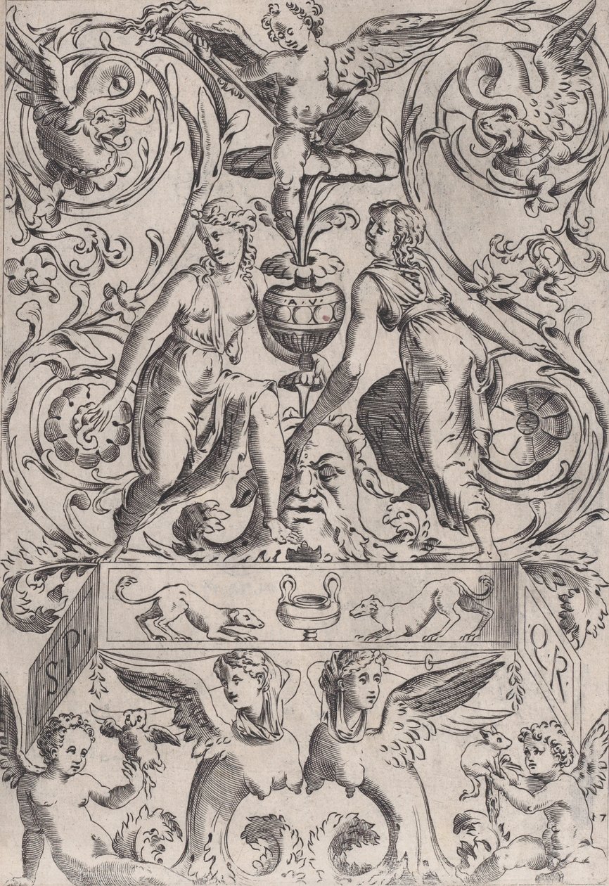 Süs Paneli, ca. 1514-36. by Agostino Veneziano