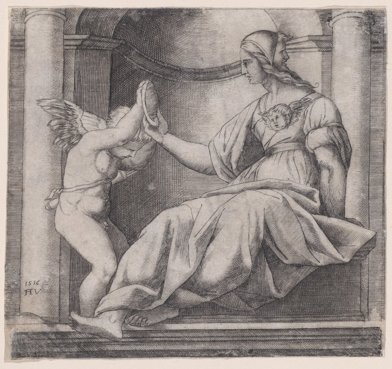 Prudence, 1516 tarihli. by Agostino Veneziano