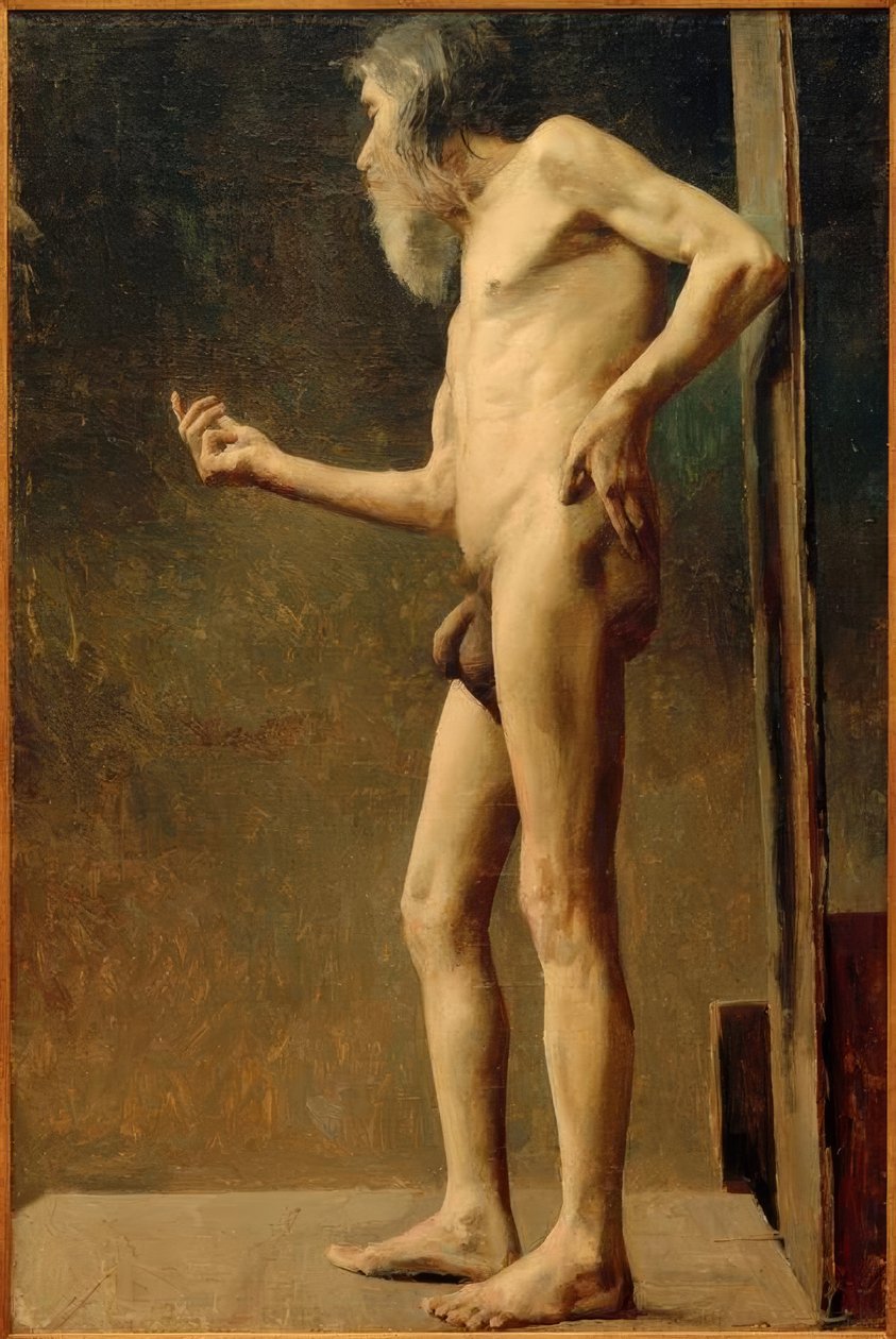 Yaşlı bir adamın çıplak çalışması by Akseli Valdemar Gallen Kallela