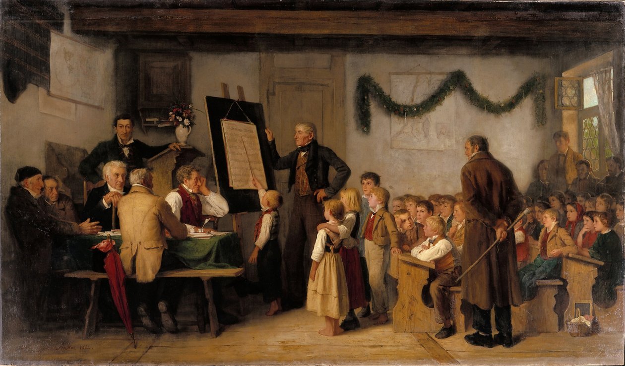 okul sınavı by Albert Anker