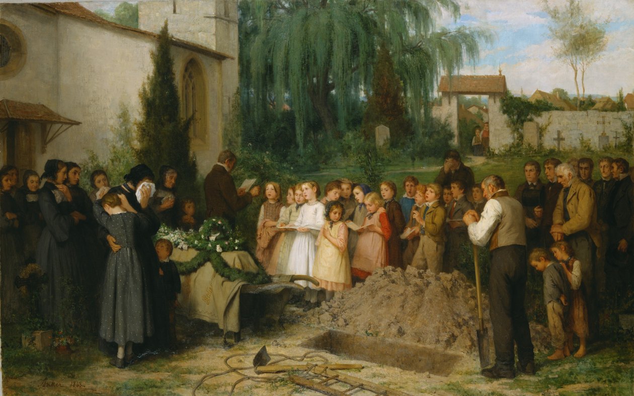Çocuk cenazesi by Albert Anker