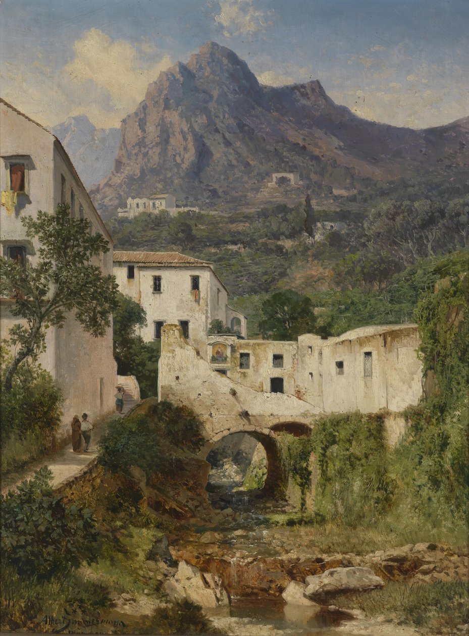 Amalfi yakınlarındaki Mühltal by Albert August Zimmermann