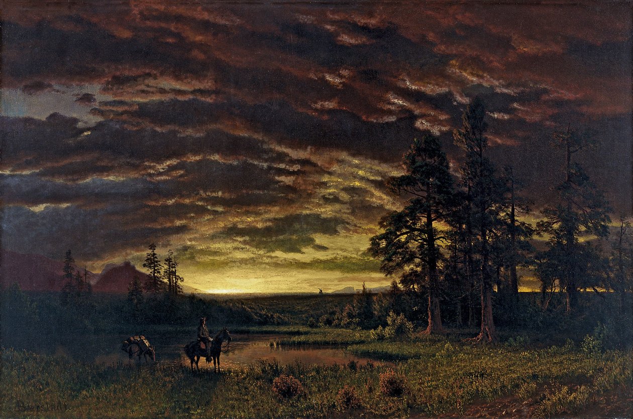 Çayırda Akşam by Albert Bierstadt