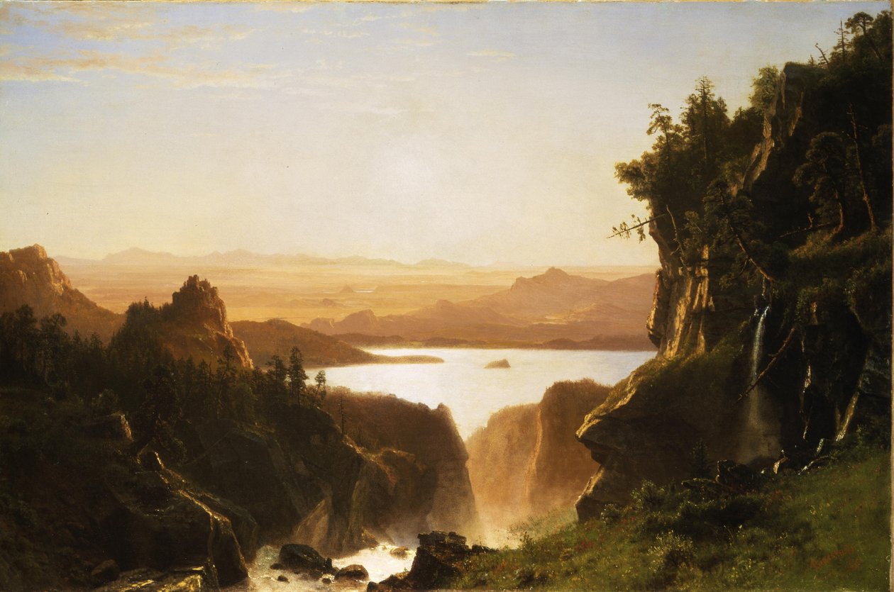 Ada Gölü, Rüzgar Nehri Sıradağları, Wyoming by Albert Bierstadt