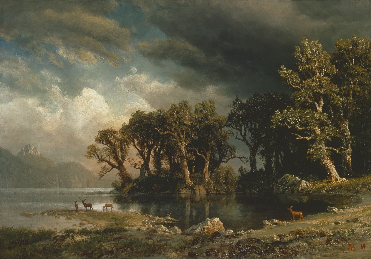 yaklaşan fırtına by Albert Bierstadt