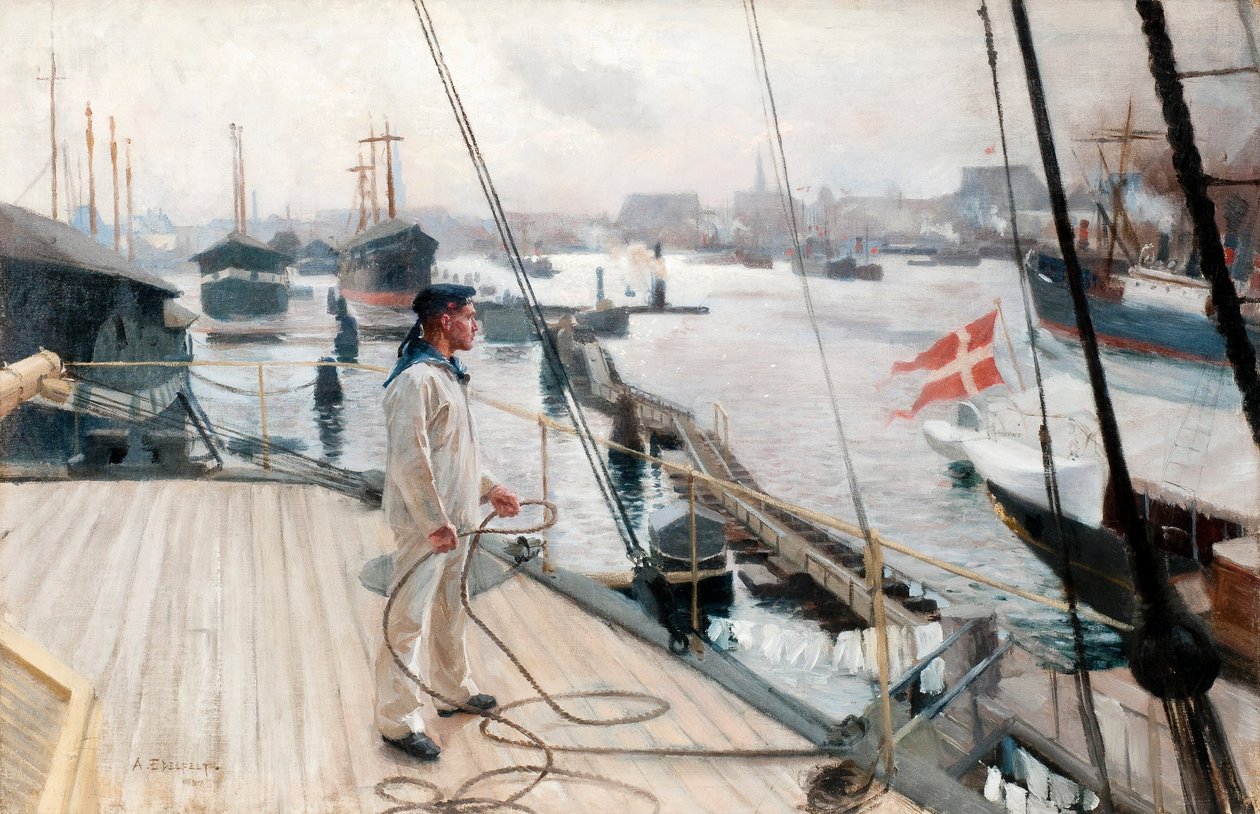 Kopenhag I.Svenska limanından by Albert Gustaf Aristides Edelfelt