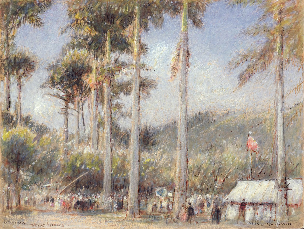 Grenada, Batı Hint Adaları (renkli kağıt üzerinde wc ve gövde rengi) by Albert Goodwin