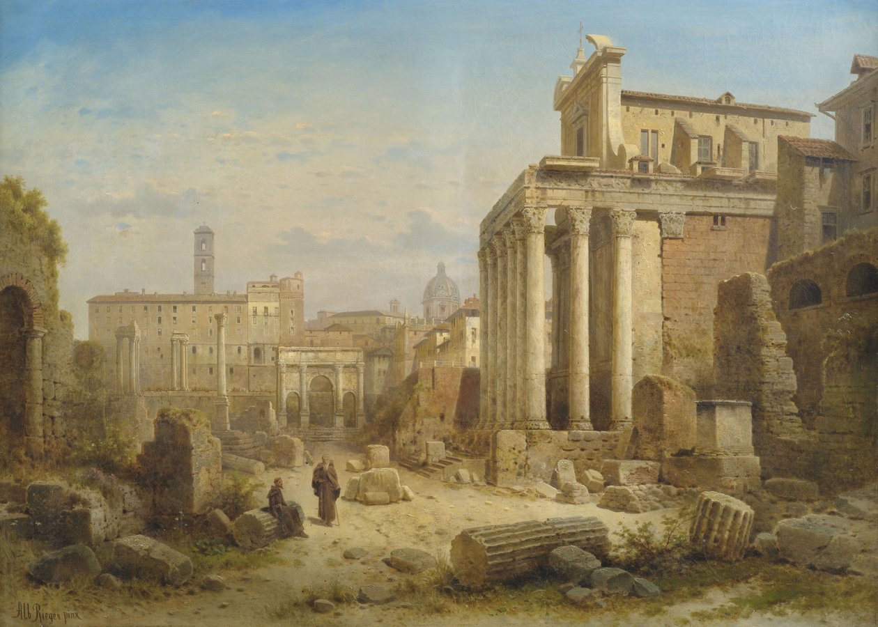 Septimius Severus Kemeri ve Faustina Tapınağı ve Antonius Pius ile Roma Forumu