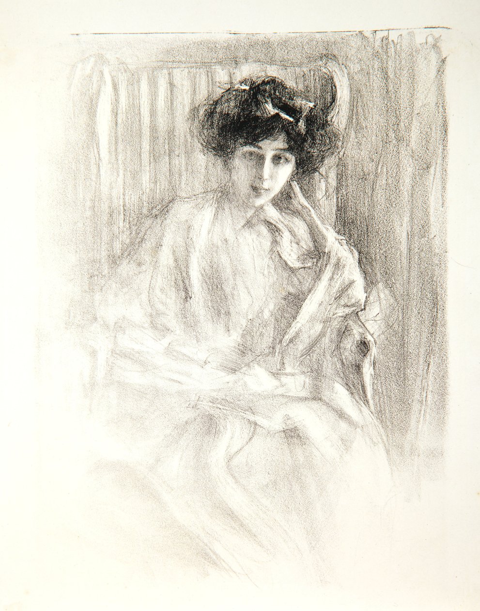ಮೇಡಮ್ ದಯೋಟ್, ಕುಳಿತಿರುವ, 1907 ಟರ್ಕ್ by Albert de Belleroche