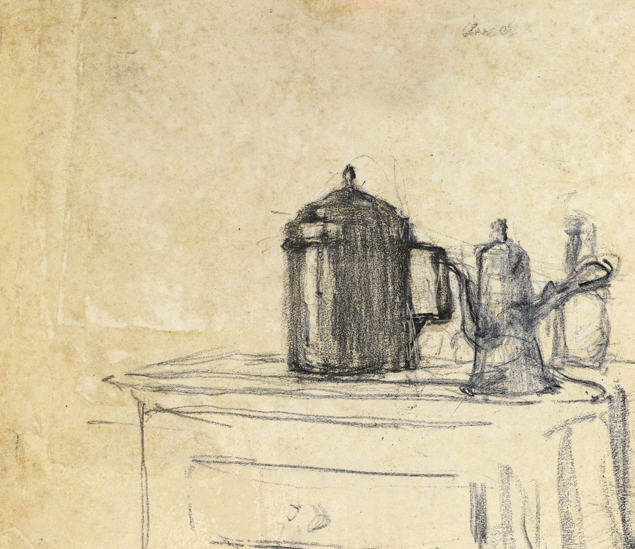 Testilerin natürmort, 1890 dolayları (kağıt üzerinde siyah tebeşir) by Albert de Belleroche