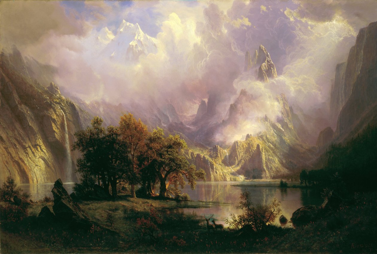 Kayalık Dağ Manzarası by Albert Bierstadt