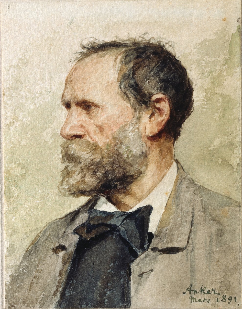 Otoportre, 1891. by Albert Anker