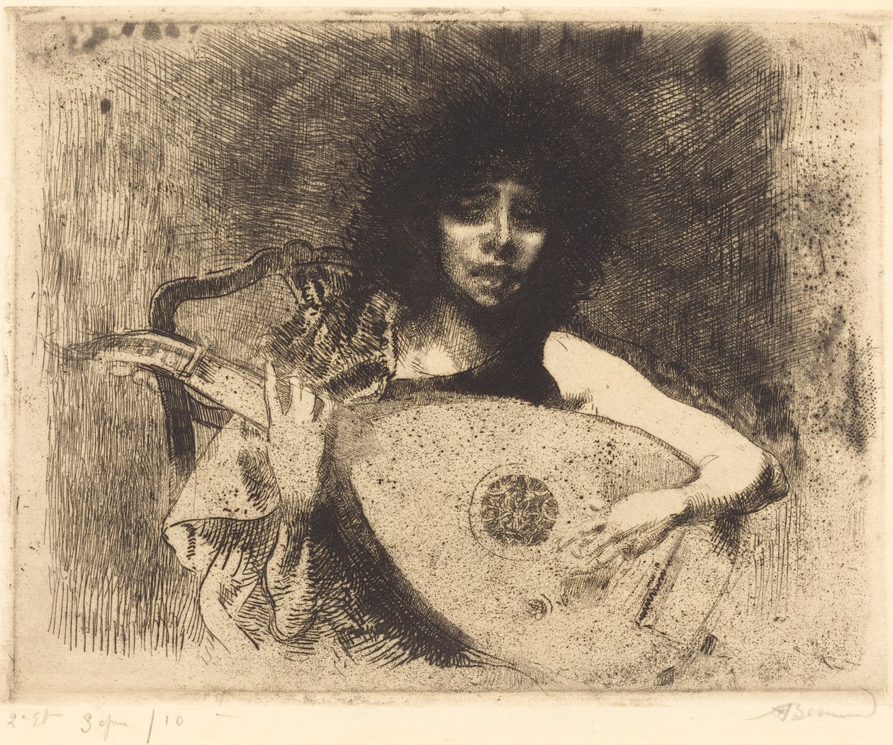 Ud Oyuncusu by Albert Besnard