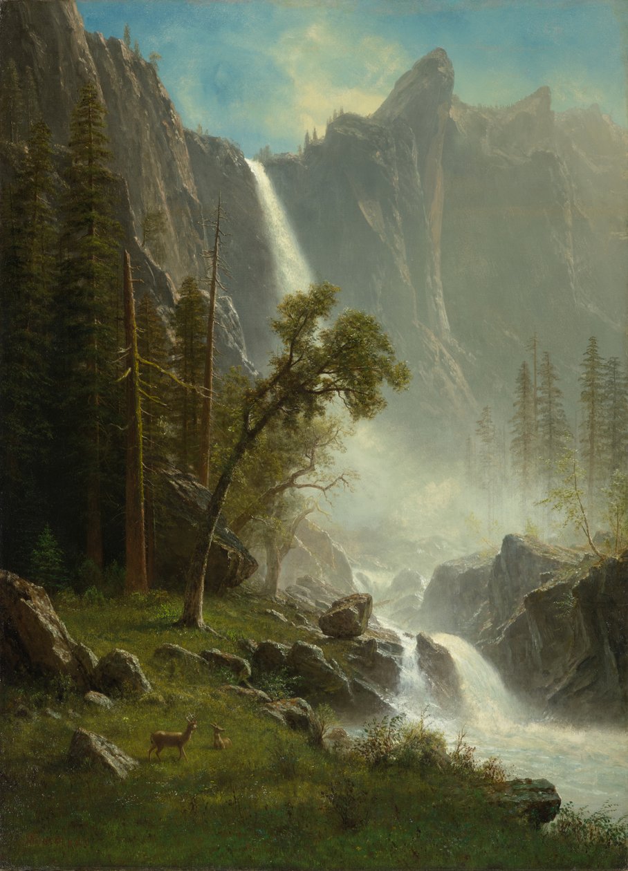 Gelin Peçe Şelalesi, Yosemite, c.1871-1873 by Albert Bierstadt
