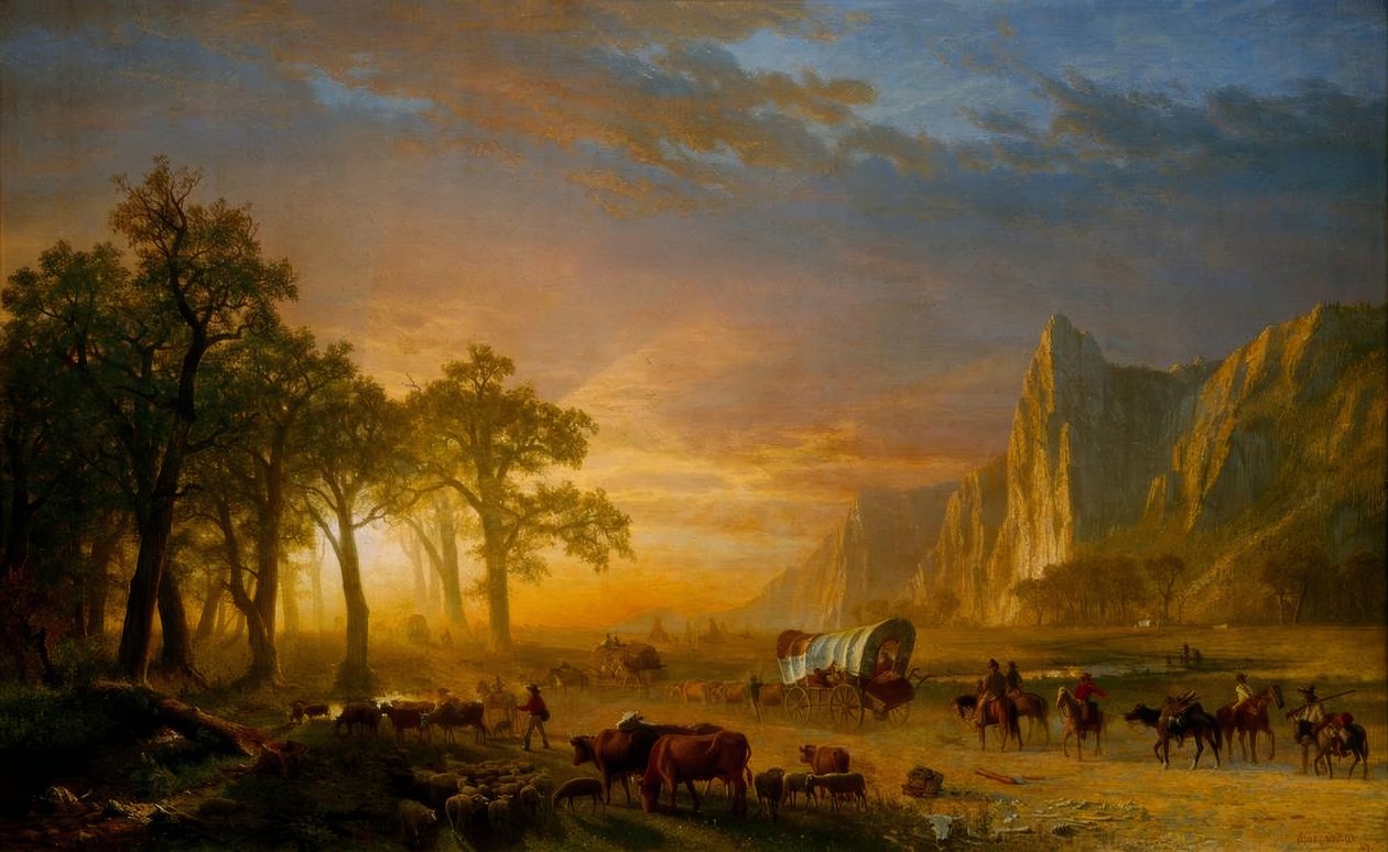 Ovaları Geçen Göçmenler by Albert Bierstadt