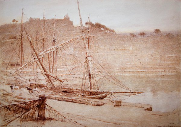 Soller Limanı, Mayorka, Sakin by Albert Goodwin