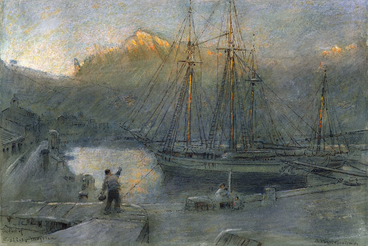 Sollo Limanı, Mayorka, by Albert Goodwin
